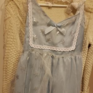 Silver and baby blue lolita dress stars